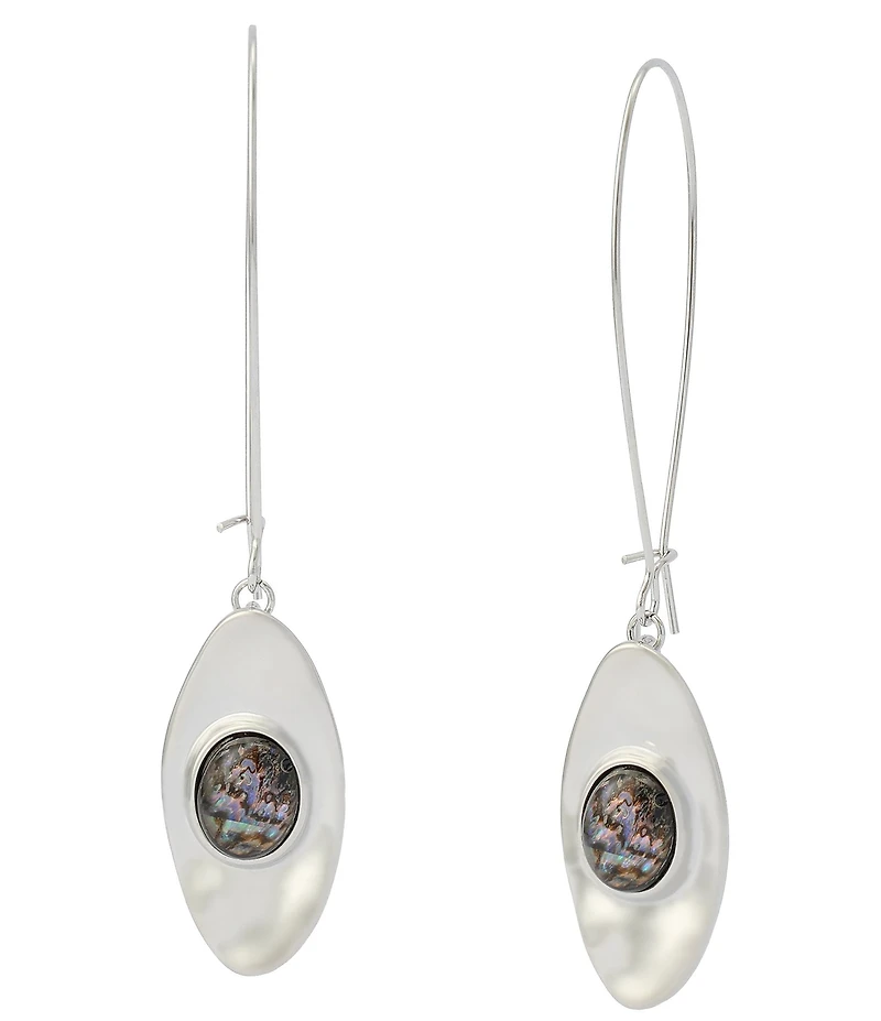 Robert Lee Morris Soho Textured Abalone Dangle Drop Earrings