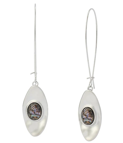 Robert Lee Morris Soho Textured Abalone Dangle Drop Earrings