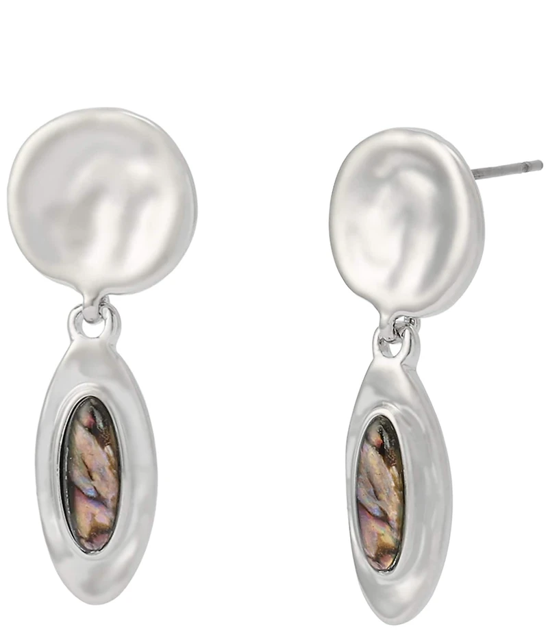 Robert Lee Morris Soho Textured Abalone Drop Earrings