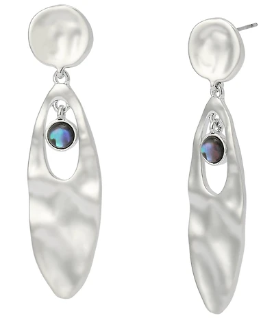 Robert Lee Morris Soho Textured Abalone Statement Drop Earrings