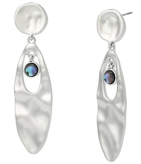 Robert Lee Morris Soho Textured Abalone Statement Drop Earrings