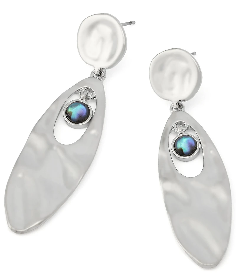 Robert Lee Morris Soho Textured Abalone Statement Drop Earrings