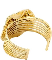 Robert Lee Morris Soho Textured Coin Pearl Sculpted Cuff Bracelet