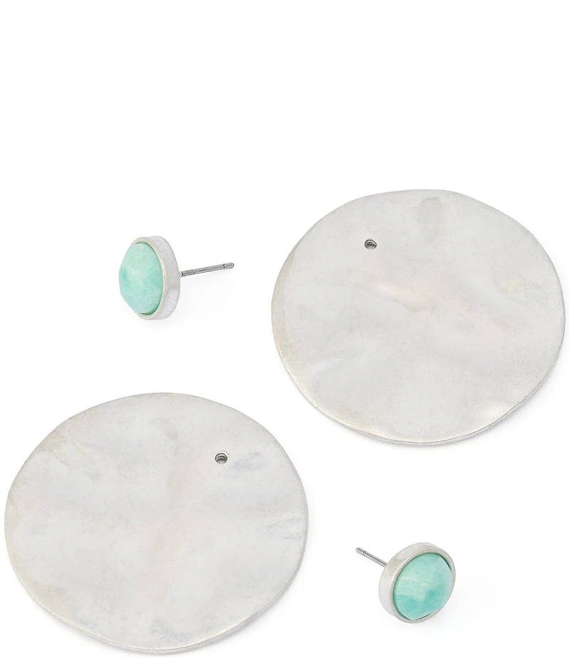 Robert Lee Morris Soho Turquoise Disc Front Back Earrings