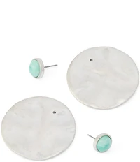 Robert Lee Morris Soho Turquoise Disc Front Back Earrings