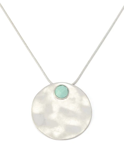 Robert Lee Morris Soho Turquoise Disc Short Statement Pendant Necklace