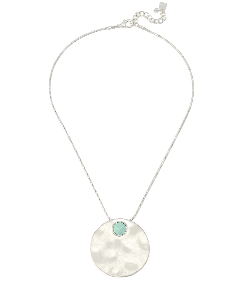 Robert Lee Morris Soho Turquoise Disc Short Statement Pendant Necklace