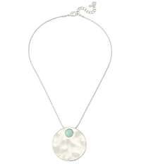 Robert Lee Morris Soho Turquoise Disc Short Statement Pendant Necklace