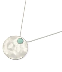 Robert Lee Morris Soho Turquoise Disc Short Statement Pendant Necklace