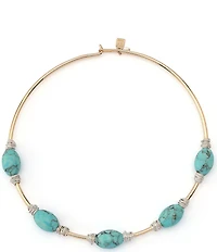 Robert Lee Morris Soho Turquoise Stone Bead Wire Collar Necklace