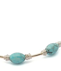 Robert Lee Morris Soho Turquoise Stone Bead Wire Collar Necklace