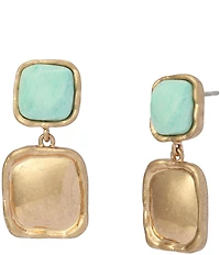 Robert Lee Morris Soho Turquoise Stone Double Drop Earrings