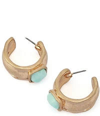 Robert Lee Morris Soho Turquoise Stone Huggie Earrings