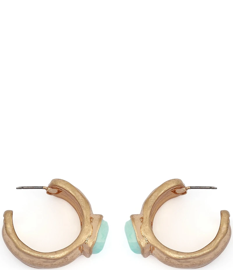 Robert Lee Morris Soho Turquoise Stone Huggie Earrings