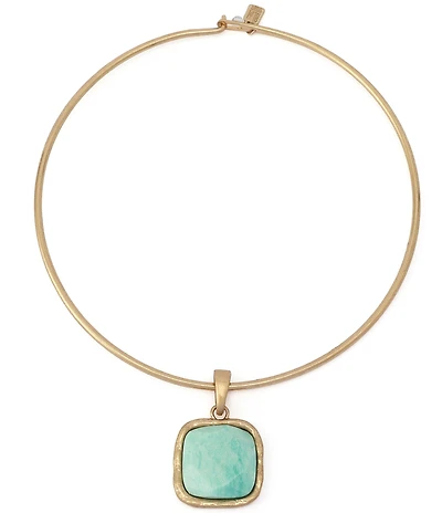 Robert Lee Morris Soho Turquoise Stone Short Pendant Necklace