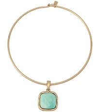 Robert Lee Morris Soho Turquoise Stone Short Pendant Necklace