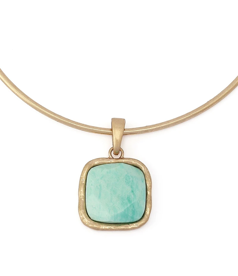 Robert Lee Morris Soho Turquoise Stone Short Pendant Necklace