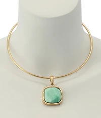 Robert Lee Morris Soho Turquoise Stone Short Pendant Necklace