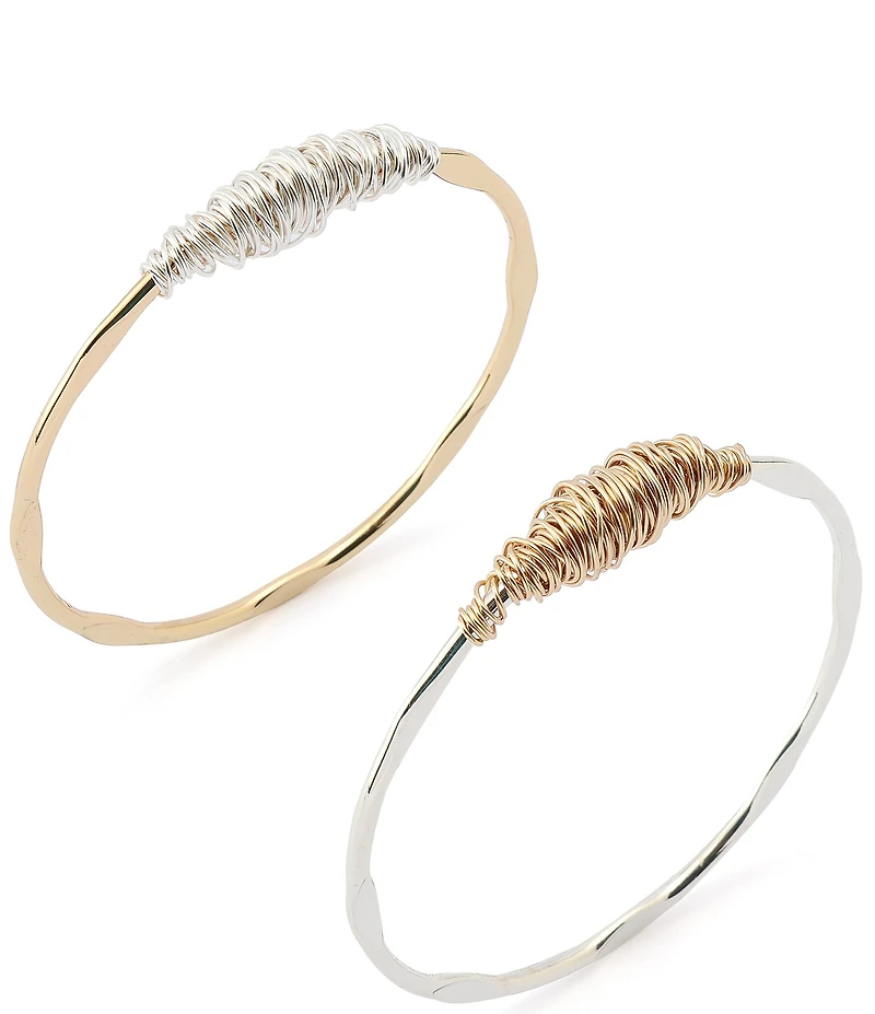 Robert Lee Morris Soho Wire Wrapped Sculpted Bangle Bracelet Set