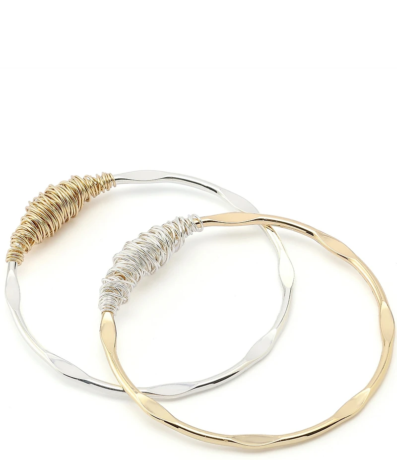 Robert Lee Morris Soho Wire Wrapped Sculpted Bangle Bracelet Set