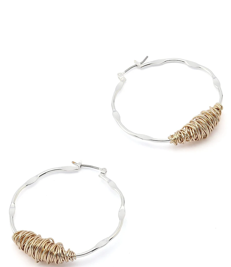 Robert Lee Morris Soho Wire Wrapped Sculpted Hoop Earrings