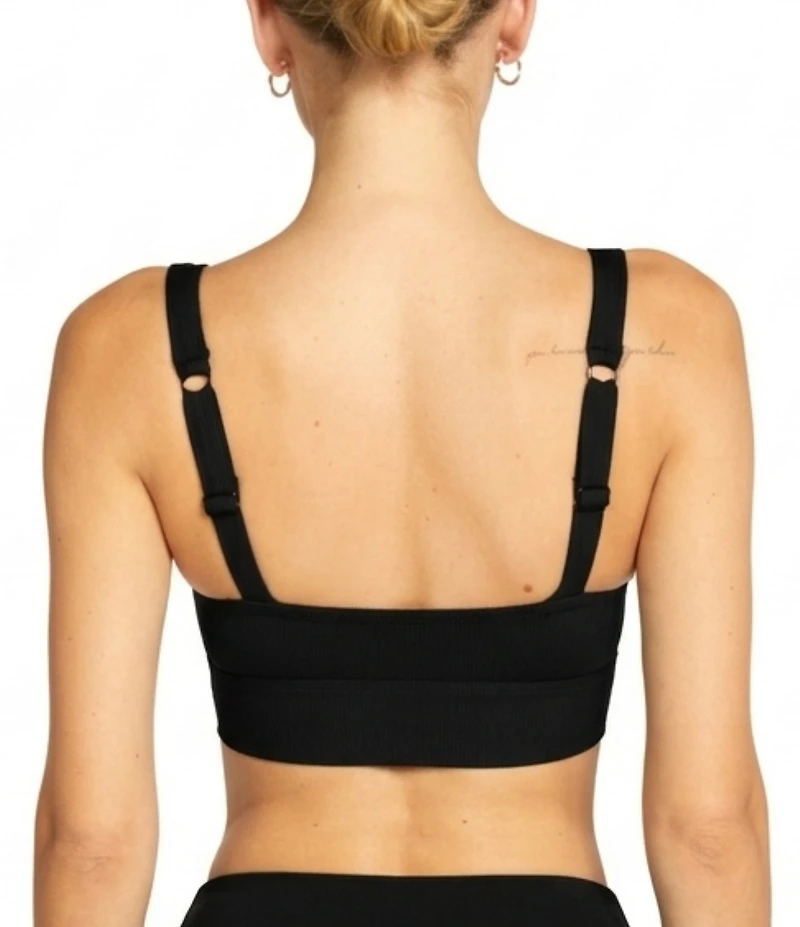 ROBIN PICCONE Ava Solid Tie Front Bralette Swim Top