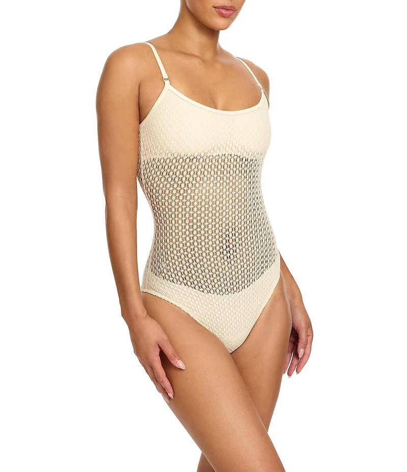ROBIN PICCONE Charlotte Crochet Scoop Neck One Piece Swimsuit