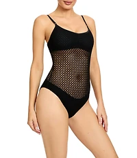 ROBIN PICCONE Charlotte Crochet Scoop Neck One Piece Swimsuit