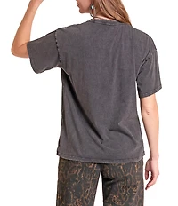 Rock & Roll Denim Front Rodeo Graphic Crew Neck Short Sleeve Tee Shirt