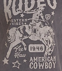 Rock & Roll Denim Front Rodeo Graphic Crew Neck Short Sleeve Tee Shirt