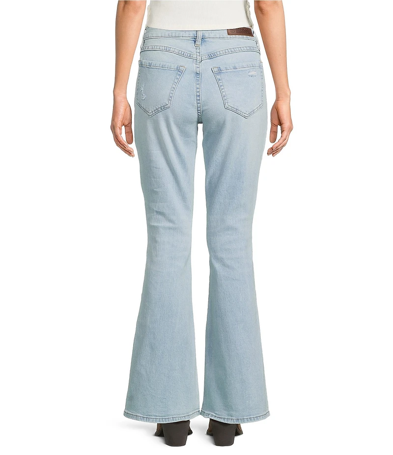 Rock & Roll Denim High Rise Full Length Distressed Flare Leg Jeans
