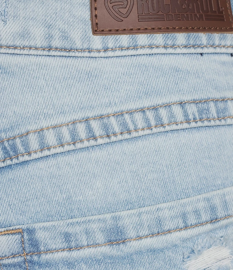 Rock & Roll Denim High Rise Full Length Distressed Flare Leg Jeans