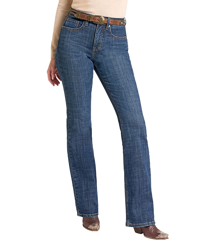 Rock & Roll Denim High Rise Straight Fit Boot Cut Hem Jeans