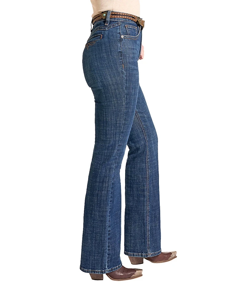 Rock & Roll Denim High Rise Straight Fit Boot Cut Hem Jeans