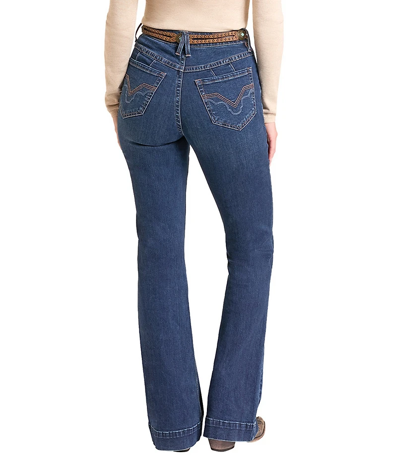 Rock & Roll Denim High Rise Straight Leg Boot Cut Jeans