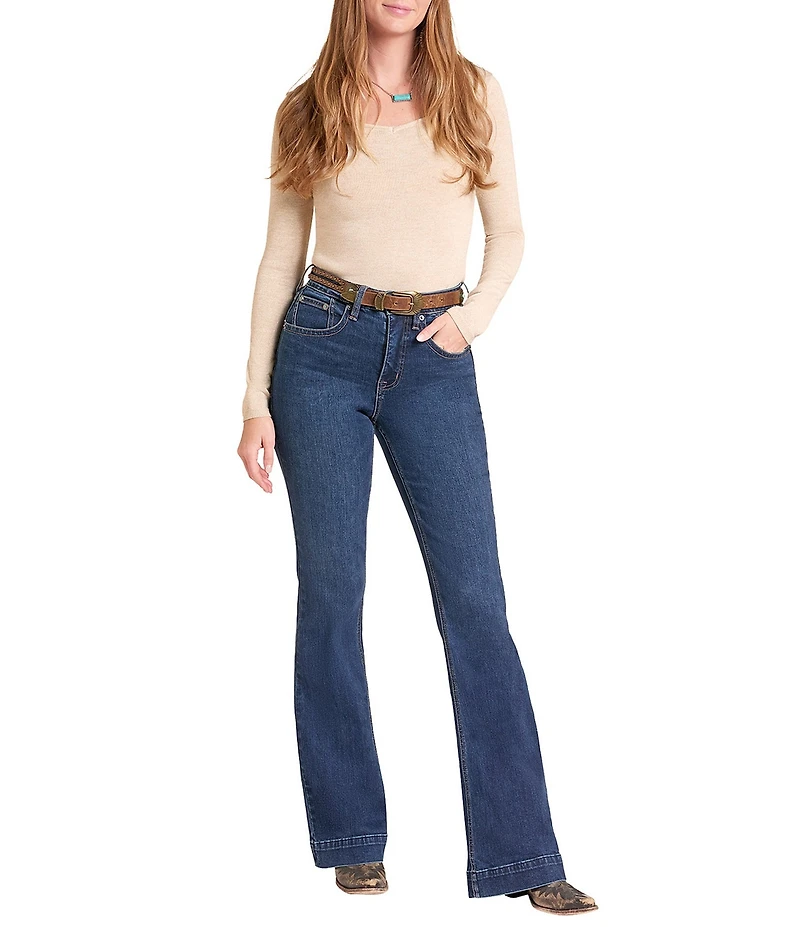 Rock & Roll Denim High Rise Straight Leg Boot Cut Jeans