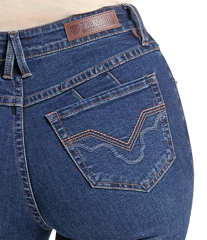 Rock & Roll Denim High Rise Straight Leg Boot Cut Jeans