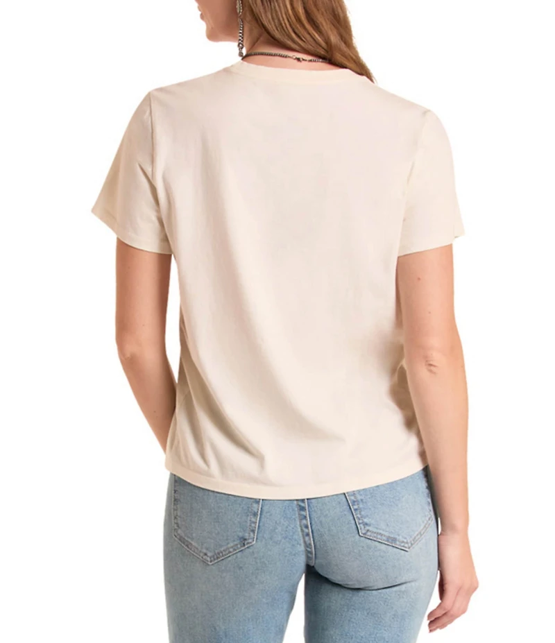 Rock & Roll Denim Knit Western Graphic Crew Neck Short Sleeve Tee