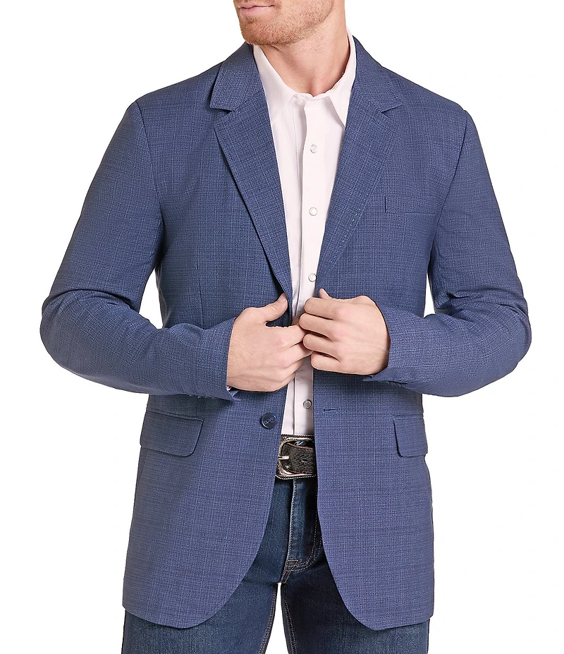 Rock & Roll Denim Plaid Woven Blazer