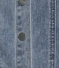 Rock & Roll Denim Point Collar Sleeveless Belted Pencil Dress