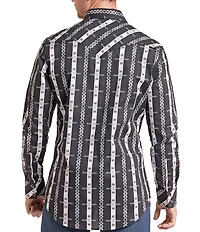Rock & Roll Denim Printed Snap Front Woven Western Shirt