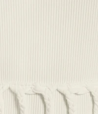 Rock & Roll Denim Ribbed Knit Scoop Neck Sleeveless Macrame Tank Top