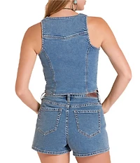 Rock & Roll Denim V-Neck Sleeveless Denim Vest