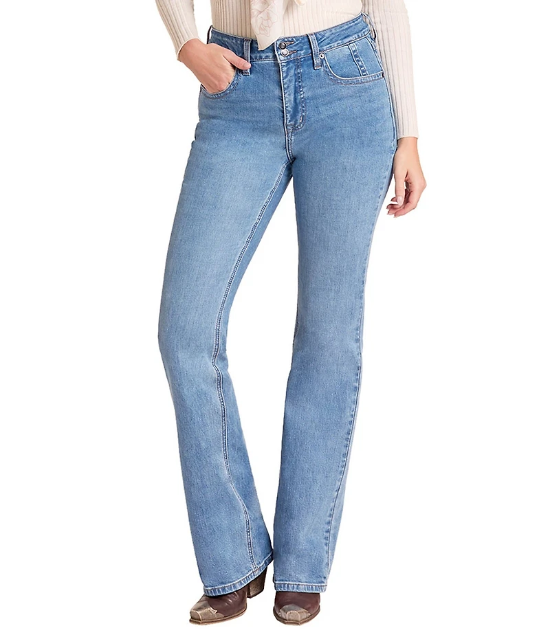 Rock & Roll Stretch Denim High Rise Straight Leg Boot Cut Jeans