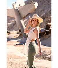 Rock & Roll Stretch Denim Wide Leg Full Length Jeans