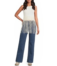 Rock & Roll Stretch Denim Wide Leg Full Length Jeans