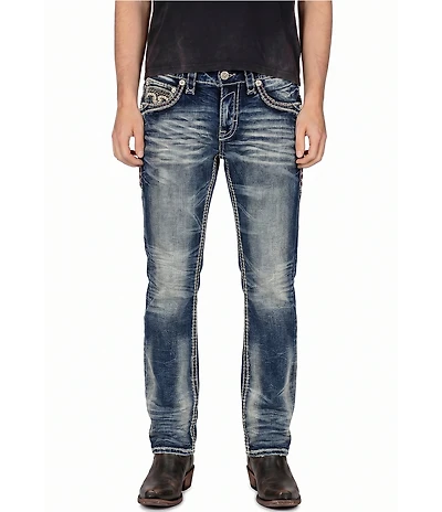 Rock Revival 32#double; Bootcut Signature Embroidery And Bold Patterned Jeans