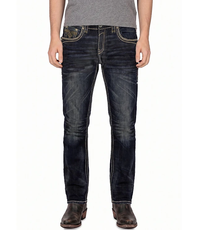 Rock Revival 32 Bootcut Embroidered Jeans