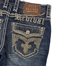Rock Revival 32#double; Whiskering, And Subtle Fading Straight Leg Jeans