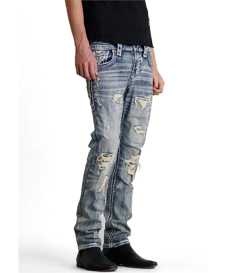 Rock Revival ALT Ernest Straight Distressed Light Wash Jeans